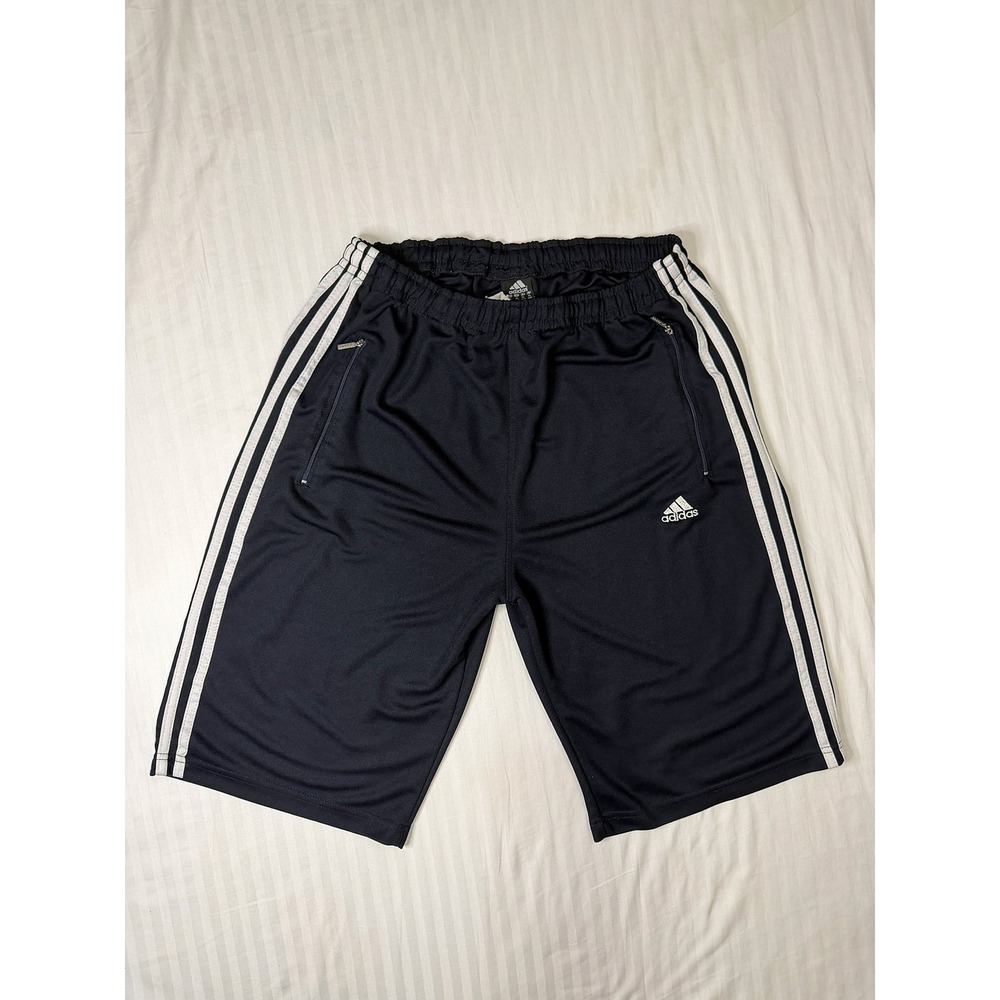 Vintage Adidas Mens Navy Blue Three Stripe Athletic Shorts XL Turkey Fall Gear